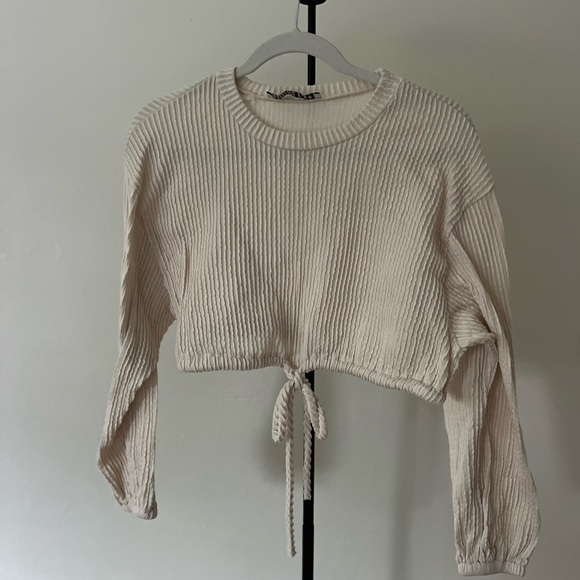 Cream Ribbed Top - Picture 2 of 2